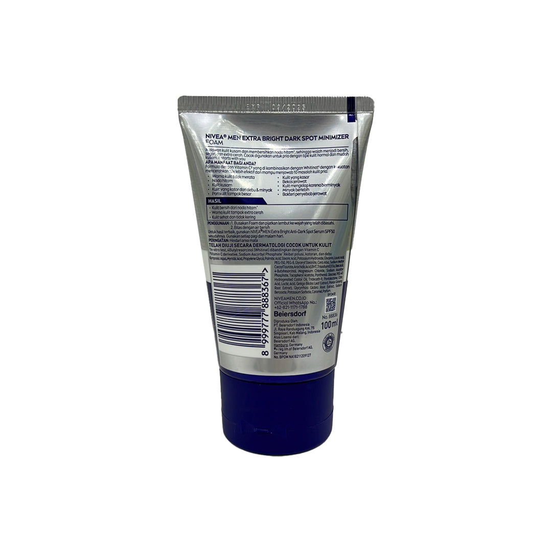 Nivea Men Extra White 10X Effect Dark Spot Minimizer Foam 100ml