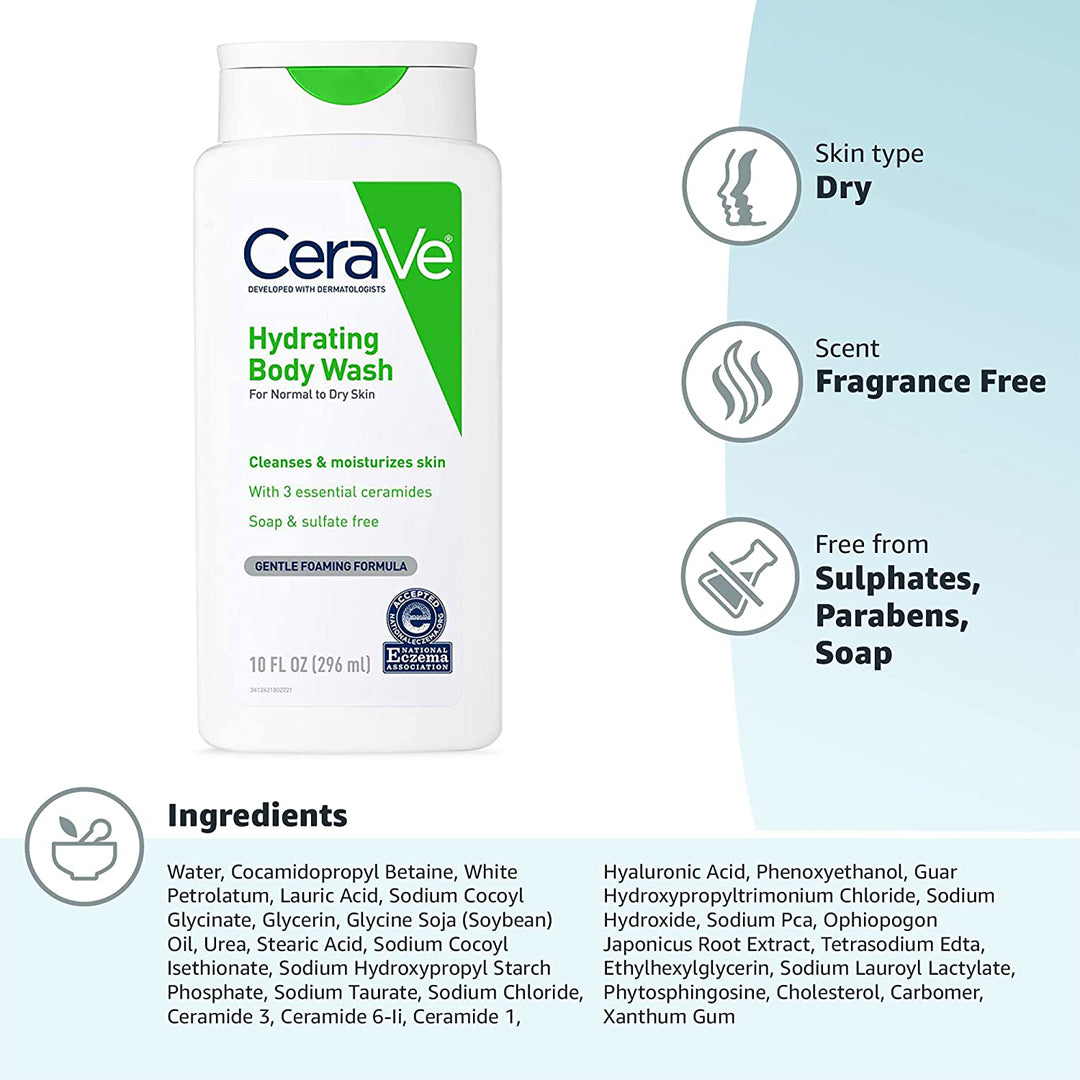 Cerave Normal To Dry Hydrating Body Wash 10Oz