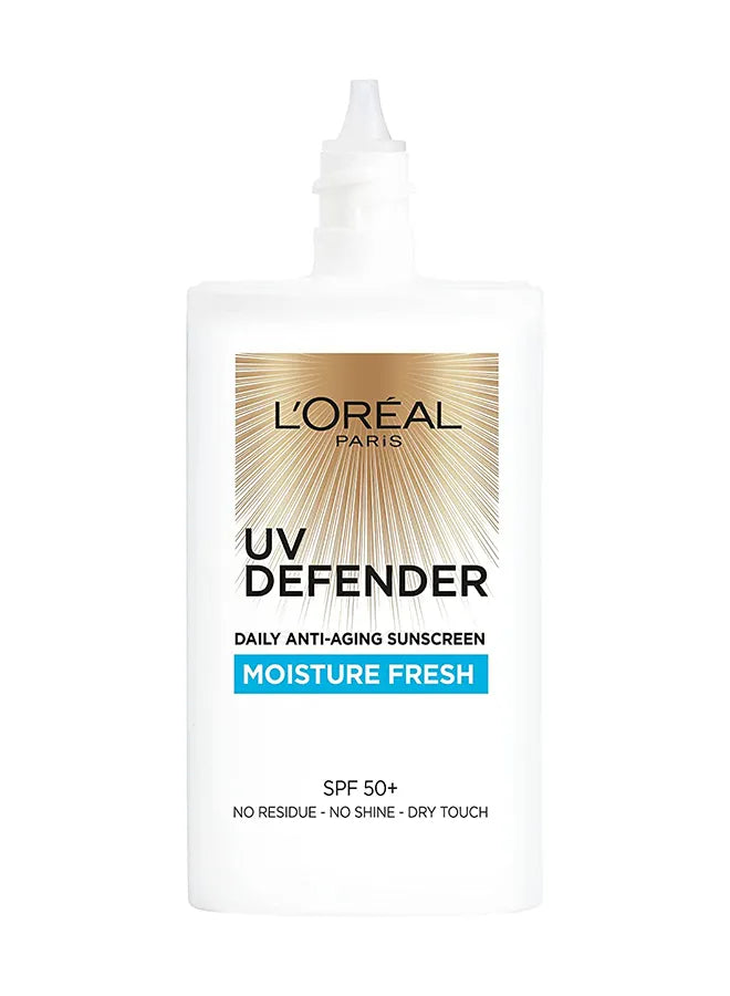 LOreal UV Defender Moisture Fresh Daily Anti-Ageing Sunscreen SPF 50+ With Hyaluronic Acid 50ml