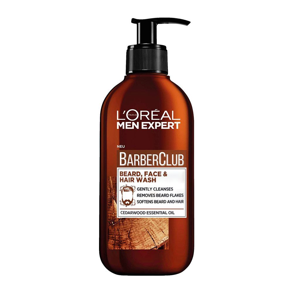 L'Oreal Paris Men Expert Barber Club 3-In-1 Beard, Hair & Face Wash, 200 Ml