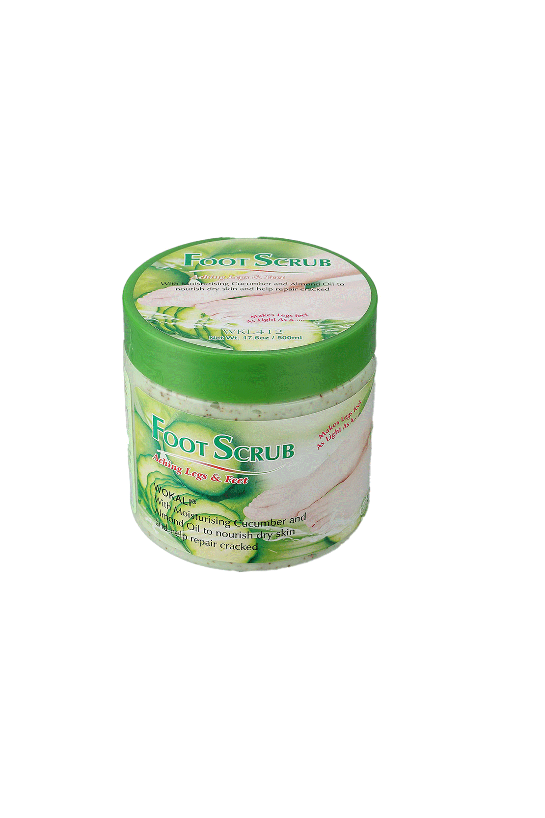 Wokali Cucumber Aching Legs & Feet Scrub 500ml