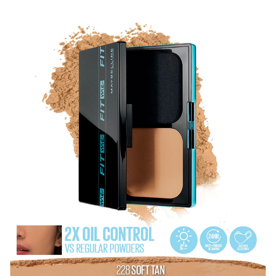 Maybelline Fit Me Matte + Poreless Powder Foundation SPF 44 - 228 ( 24 HR Oil Control)