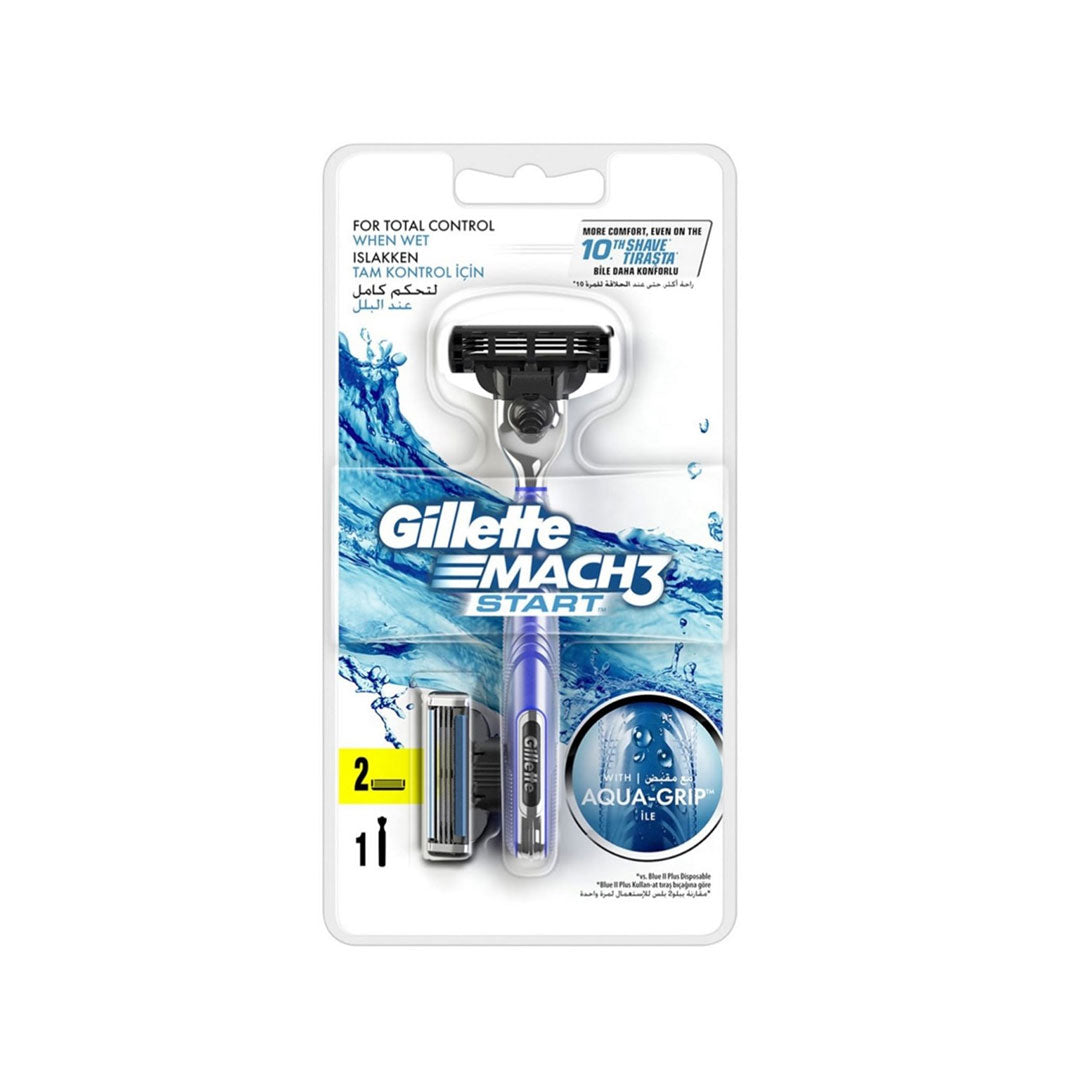 Gillette Mach 3 Start Aqua Grip Razor 2 Up