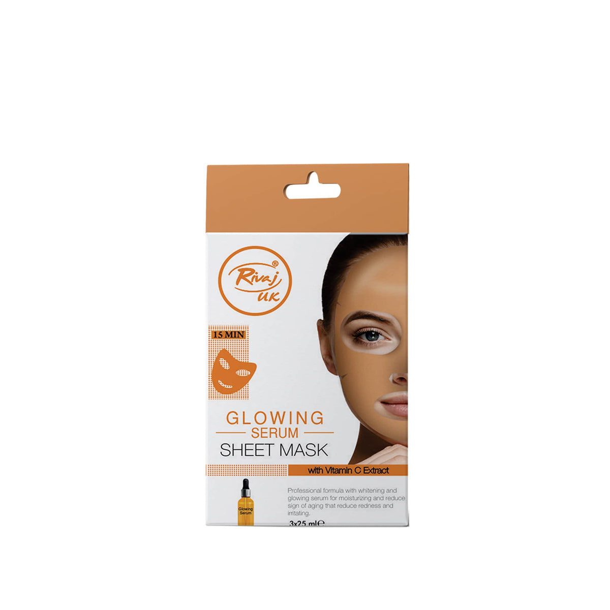 Rivaj UK Glowing Serum Sheet Mask (pack of 3)