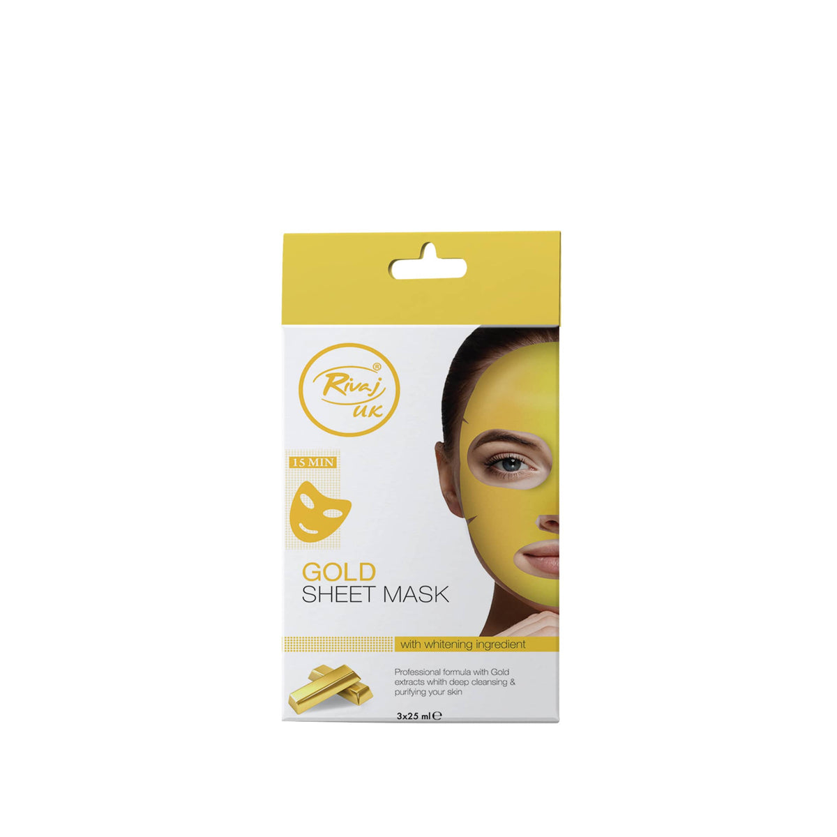 Rivaj UK Gold Sheet Mask (pack of 3)