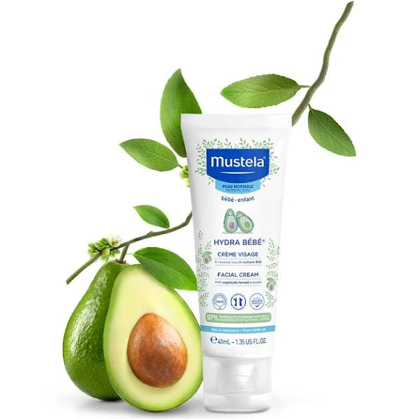 Mustela Hydra Bebe Face Cream – Daily Baby Moisturizer with Natural Avocado- 40ml